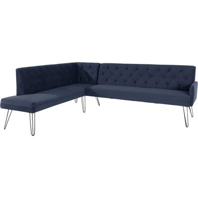 SOFA FASHION Doppio Eckbank - Samtvelours, Navy, Made in Europe SOFA FASHION Doppio Eckbank - Samtvelours, Navy, Made in Europe
