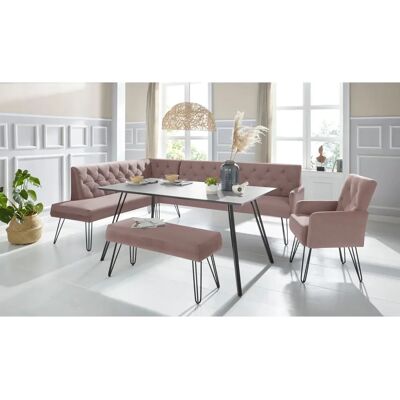 SOFA FASHION Doppio Pink Samt Eckbank - Eckbank SOFA FASHION Doppio Pink Samt Eckbank - Eckbank