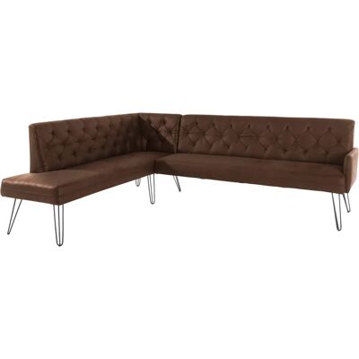 SOFA FASHION Doppio Eckbank - Chesterfield Optik, Microfaser Kunstleder, Made in Europe - Eckbank SOFA FASHION Doppio Eckbank - Chesterfield Optik, Microfaser Kunstleder, Made in Europe - Eckbank