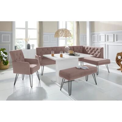 SOFA FASHION Doppio - Pinke Eckbank - Chesterfield Optik - 158cm SOFA FASHION Doppio - Pinke Eckbank - Chesterfield Optik - 158cm