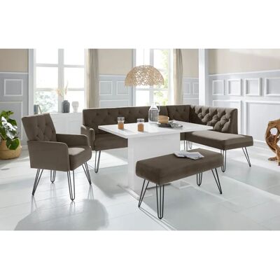 Eckbank Doppio Taupe Chesterfield Stil - Sofa Eckbank Doppio Taupe Chesterfield Stil - Sofa