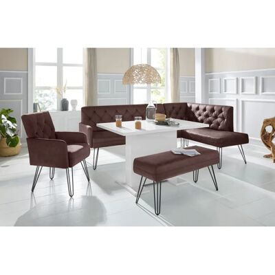 Eckbank Doppio Chesterfield - Microfaser, Braun - Sofa Fashion Eckbank Doppio Chesterfield - Microfaser, Braun - Sofa Fashion