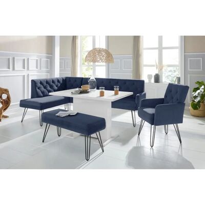 SOFA FASHION Doppio Eckbank - Blau - Gepolsterte Rückenlehne & Sitz - Made in Europe SOFA FASHION Doppio Eckbank - Blau - Gepolsterte Rückenlehne & Sitz - Made in Europe