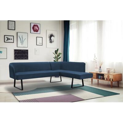 SOFA FASHION Americano Navy Samtvelours Eckbank SOFA FASHION Americano Navy Samtvelours Eckbank