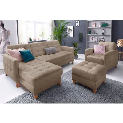 Sofa Fashion Elio - L-Form braun Velours mit Bettfunktion Sofa Fashion Elio - L-Form braun Velours mit Bettfunktion