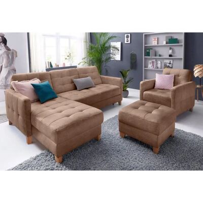 Sofa FASHION Elio - Vintage Velours, L-Form, Cognac - Sofa Sofa FASHION Elio - Vintage Velours, L-Form, Cognac - Sofa