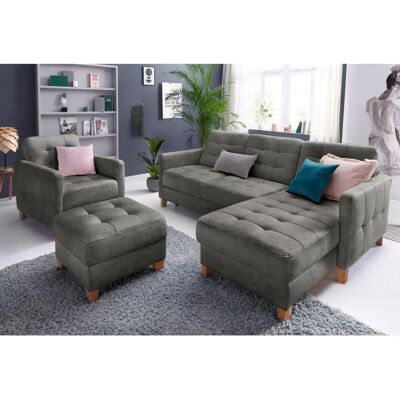 Sofa FASHION Elio - Vintage Velours, Reversible Chaise, Anthrazit - Sofa Sofa FASHION Elio - Vintage Velours, Reversible Chaise, Anthrazit - Sofa