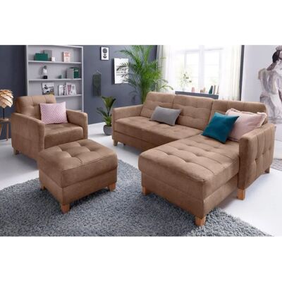Exxpo Sofa Elio Cognac - Modern Velours L-Form Exxpo Sofa Elio Cognac - Modern Velours L-Form