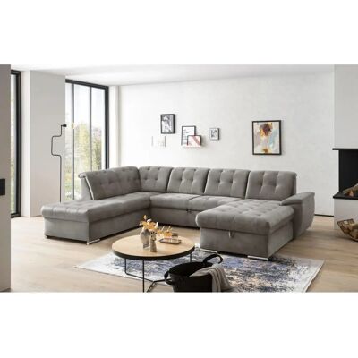 SOFA FASHION Durango U-Form Webvelours Ottomane links - Sofa SOFA FASHION Durango U-Form Webvelours Ottomane links - Sofa