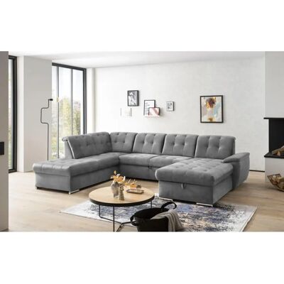 SOFA FASHION Durango - U-Form, Webvelours, Ottomane links - Ecksofa SOFA FASHION Durango - U-Form, Webvelours, Ottomane links - Ecksofa