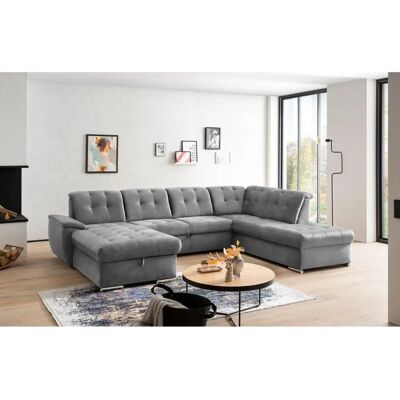 Sofa FASHION Durango - U-Form Webvelours Ottomane - Sofa Sofa FASHION Durango - U-Form Webvelours Ottomane - Sofa