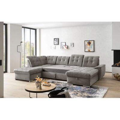 SOFA FASHION Durango U-Form Webvelours mit Stauraum - Sofa SOFA FASHION Durango U-Form Webvelours mit Stauraum - Sofa