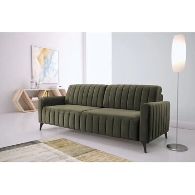SOFA FASHION Grande Microvelours Grünes 3-Sitzer Schlafsofa SOFA FASHION Grande Microvelours Grünes 3-Sitzer Schlafsofa