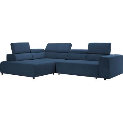 SOFA FASHION VITTORIO - Blau, Manuelle Rückenlehne, Ottomane links - Sofa SOFA FASHION VITTORIO - Blau, Manuelle Rückenlehne, Ottomane links - Sofa
