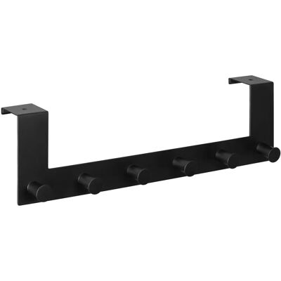 Navaris Porte-Manteau 6 Crochets Noir Inox 39x11x4.5 cm Cabideiro de porta Navaris Porte-Manteau 6 Crochets Noir Inox 39x11x4.5 cm Cabideiro de porta