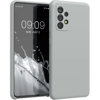 Capa de silicone Kwmobile Galaxy A52 - Durável, Cinza - Capinha de Telefone Capa de silicone Kwmobile Galaxy A52 - Durável, Cinza - Capinha de Telefone