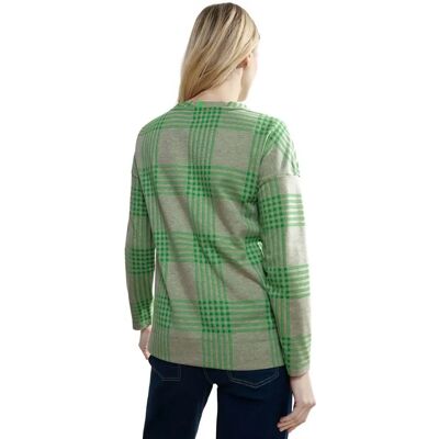 Cecil Grüne Jacquard Langarm Casual T-Shirt Cecil Grüne Jacquard Langarm Casual T-Shirt