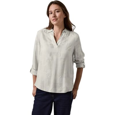 Blouse à Manches Longues Beige avec Col en V Cecil - Publicité Blouse à Manches Longues Beige avec Col en V Cecil - Publicité