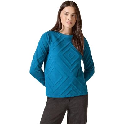 Cecil XS (36) Bleu Motif 3D Sweatshirt Décontracté Cecil XS (36) Bleu Motif 3D Sweatshirt Décontracté