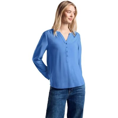 STREET ONE Marina Blau Casual Langarmbluse - Bluse STREET ONE Marina Blau Casual Langarmbluse - Bluse