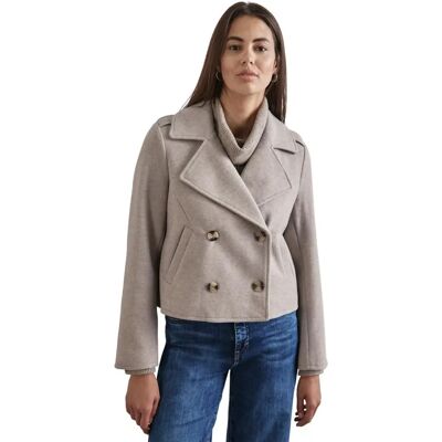 Street One Beigene kurze Damenjacke mit Reverskragen - Jacke Street One Beigene kurze Damenjacke mit Reverskragen - Jacke