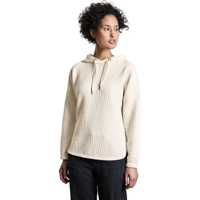 Street One Damen Kapuzenpullover mit Strukturmuster, Weiß Street One Damen Kapuzenpullover mit Strukturmuster, Weiß