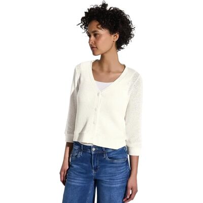 Street One Damen Weiß V-Ausschnitt Strickjacke - Cardigan Street One Damen Weiß V-Ausschnitt Strickjacke - Cardigan