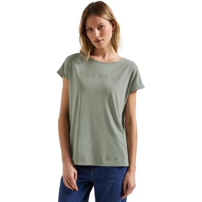 T-shirt STREET ONE pour femme, vert laiteux - Décontracté, Ajustement confortable T-shirt STREET ONE pour femme, vert laiteux - Décontracté, Ajustement confortable