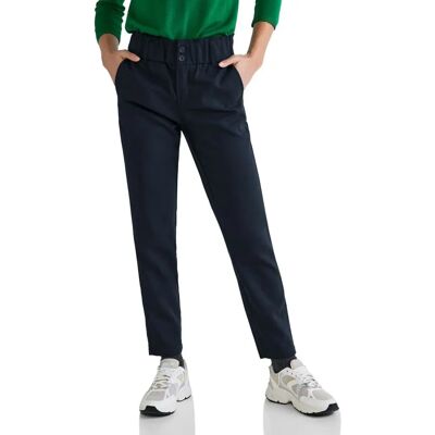 Street One Paperbag-Hose Hochtailliert Blau - Damen Street One Paperbag-Hose Hochtailliert Blau - Damen