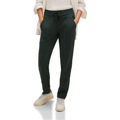 Pantalon décontracté STREET ONE vert foncé - Taille médiane Pantalon décontracté STREET ONE vert foncé - Taille médiane