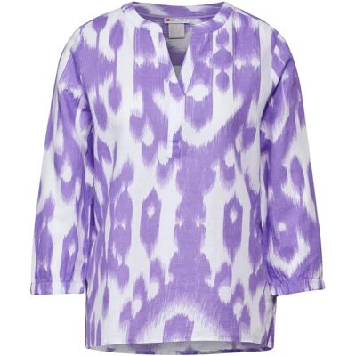 STREET ONE Lavendel Muster Leinenmischung Bluse - Bluse STREET ONE Lavendel Muster Leinenmischung Bluse - Bluse