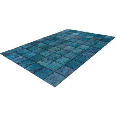 Arte Espina Voila 100 Türkis Patchwork Lederteppich - Teppich Arte Espina Voila 100 Türkis Patchwork Lederteppich - Teppich