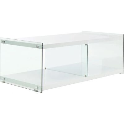 Meuble TV Kayoom Elementary 125 blanc en verre et bois - Publicité Meuble TV Kayoom Elementary 125 blanc en verre et bois - Publicité