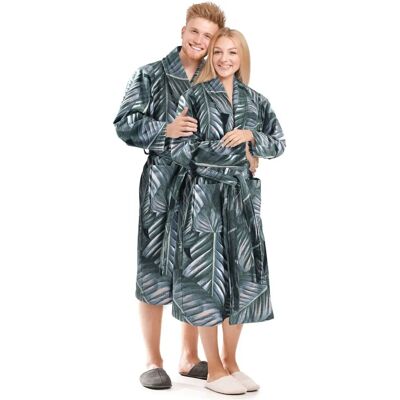 KENDA Tropical 125 Unisex-Grün Midilänge Bademantel - Hausmantel KENDA Tropical 125 Unisex-Grün Midilänge Bademantel - Hausmantel