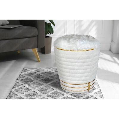 KAYOOM Doric Hocker - Bouclé, gold, 42x50x42cm KAYOOM Doric Hocker - Bouclé, gold, 42x50x42cm