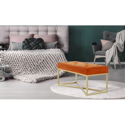 Kayoom Cameron 125 Orange / Gold Hocker - Fußhocker Kayoom Cameron 125 Orange / Gold Hocker - Fußhocker