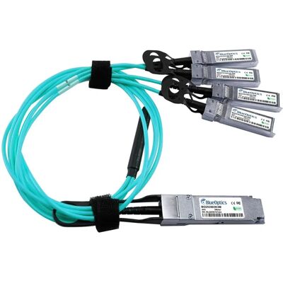 BlueOptics BO253503K25M Câble Optique Actif 25m QSFP 4xSFP+ Orange BlueOptics BO253503K25M Câble Optique Actif 25m QSFP 4xSFP+ Orange