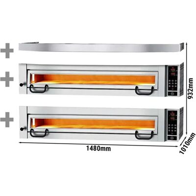 GGM Gastro Elektrische Pizzaoven 2 Kamer - 34cm - Digitaal GGM Gastro Elektrische Pizzaoven 2 Kamer - 34cm - Digitaal