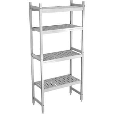 GGM Gastro - Aluminiumrek - 776 x 1800 mm Zilver - Plankenkast GGM Gastro - Aluminiumrek - 776 x 1800 mm Zilver - Plankenkast