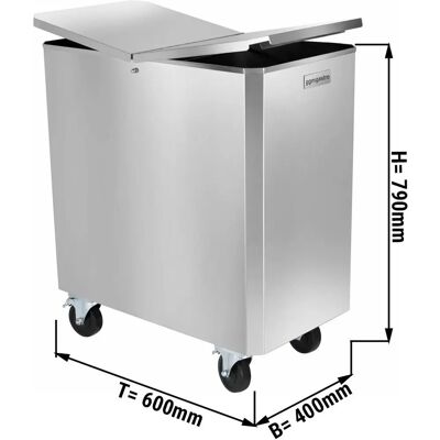 GGM Gastro - Bloem-/ingrediëntentrolley - 125L - roestvrij staal Zilver GGM Gastro - Bloem-/ingrediëntentrolley - 125L - roestvrij staal Zilver