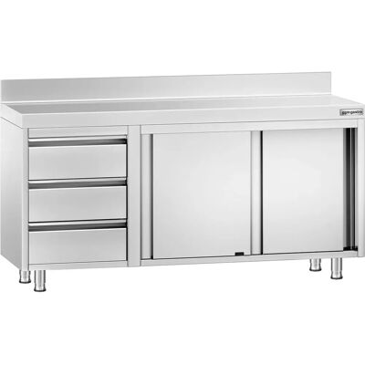 GGM Gastro - RVS werkkast - 1600x700mm - 3 lades & rand - Premium GGM Gastro - RVS werkkast - 1600x700mm - 3 lades & rand - Premium