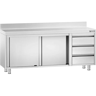 GGM Gastro - Premium RVS Werkkast - 2000x600mm - 3 Lades & Rand GGM Gastro - Premium RVS Werkkast - 2000x600mm - 3 Lades & Rand