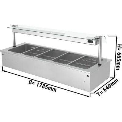 GGM Gastro - Bain-marie inbouw - 1,8m - 5x GN 1/1 - Bain-marie GGM Gastro - Bain-marie inbouw - 1,8m - 5x GN 1/1 - Bain-marie