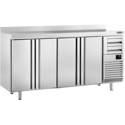 GGM Gastro - Koeltafel - 2450x600mm - 4 deuren, 2 lades - Professioneel GGM Gastro - Koeltafel - 2450x600mm - 4 deuren, 2 lades - Professioneel