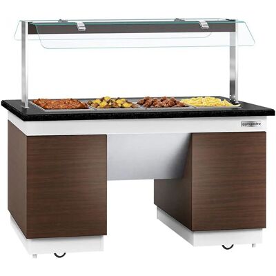GGM Gastro Dublin Buffet toonbank - met Bain marie - 1600mm, voor 4x GN 1/1 GGM Gastro Dublin Buffet toonbank - met Bain marie - 1600mm, voor 4x GN 1/1