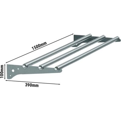 GGM Gastro - KOPENHAGEN 1500mm - Zilver - Tray slide GGM Gastro - KOPENHAGEN 1500mm - Zilver - Tray slide