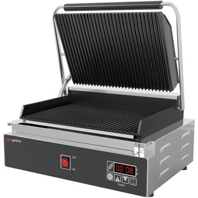GGM Gastro Contactgrill - 2,2kW Digitaal, Geribbeld, Roestvrij staal GGM Gastro Contactgrill - 2,2kW Digitaal, Geribbeld, Roestvrij staal
