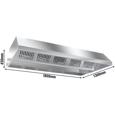 GGM Gastro - Gastro 1,8 m - motor, extern regelaar, filter - plafond afzuigkap GGM Gastro - Gastro 1,8 m - motor, extern regelaar, filter - plafond afzuigkap
