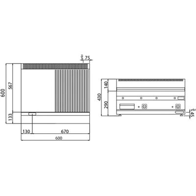 GGM Gastro Elektrische bakplaat - 9 kW - Glad & Gegroefd GGM Gastro Elektrische bakplaat - 9 kW - Glad & Gegroefd