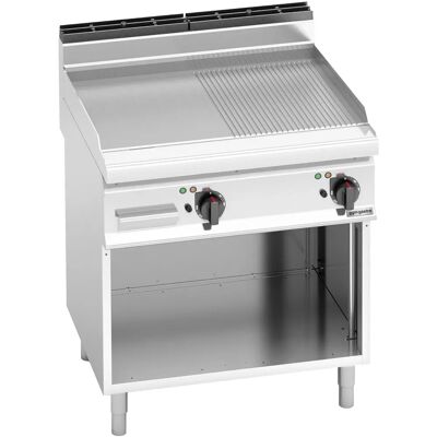 GGM Gastro - Elektrische Grillplaat - 9,6kW - Ribbels & Glad Zilver - Elektrische Grillplaat GGM Gastro - Elektrische Grillplaat - 9,6kW - Ribbels & Glad Zilver - Elektrische Grillplaat